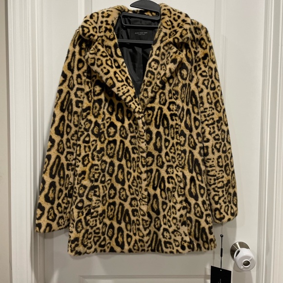 Marc New York Leopard Print Teddy Faux Fur Jacket Size XS - Picture 2 of 5